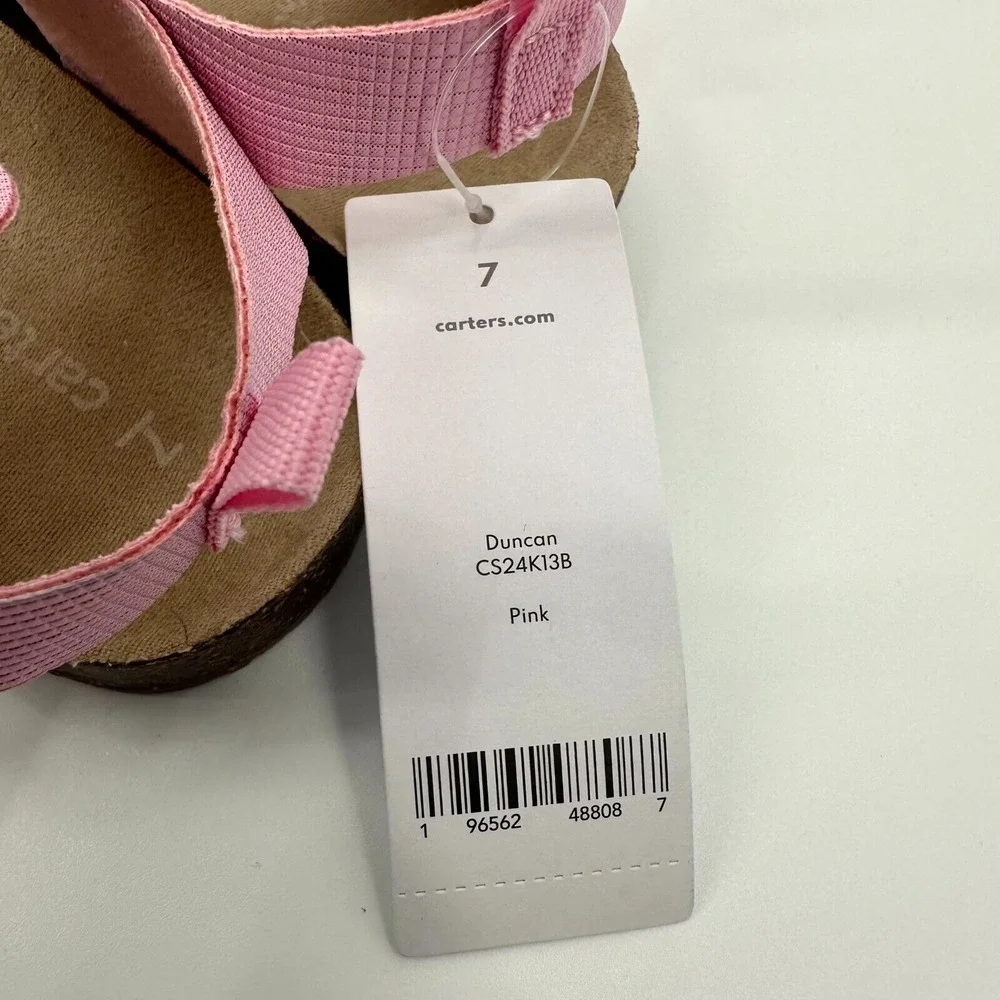 Carter's Duncan Sandals Kids Girl's Size 7 Pink Metallic Buckle‎ Straps CS24K13B
